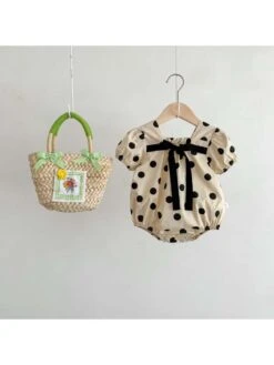 Square Neck Cotton Buckle Rompers