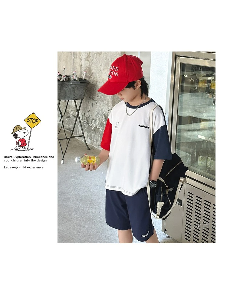 Colorblock Patchwork Leisure Boy Clothing Sets 3 Colorblock Patchwork Leisure Boy Clothing Sets - Image 3