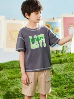 Solid Color Crewneck Cotton Boy Clothing Sets -Kids Clothing Shop P 20240613143235545 310