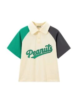 Colorblock Letter Pattern Loose Boy Tops