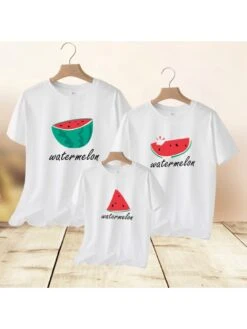 Crewneck Cap Sleeve Cotton Family Sets