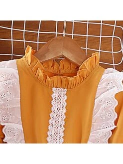 Solid Color Long Sleeve Princess Girl Dresses 8 Solid Color Long Sleeve Princess Girl Dresses -Kids Clothing Shop P 20240613160420364 759