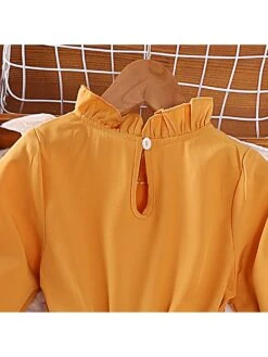 Solid Color Long Sleeve Princess Girl Dresses 9 Solid Color Long Sleeve Princess Girl Dresses -Kids Clothing Shop P 20240613160420923 629