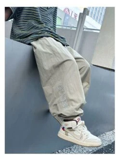 Lace Up Letter Slit Pocket Boy Pants -Kids Clothing Shop P 20240614083603279 447