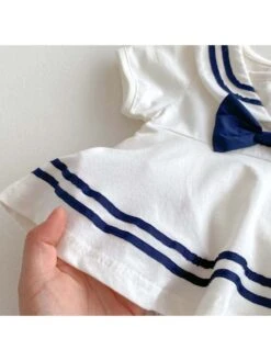 Bow Striped Butterfly Button Rompers -Kids Clothing Shop P 20240614092004945 426