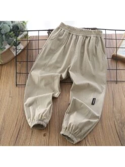 Solid Color Mid-rise Baseball Jacket Boy Pants