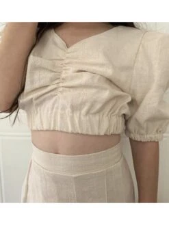 Pleated High Rise Cropped Girl Clothing Sets -Kids Clothing Shop P 20240614120015125 342