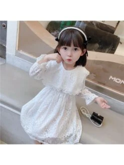 Flower Crewneck Lace Girl Dresses -Kids Clothing Shop P 20240614141612282 439