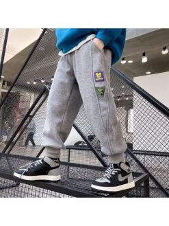 Cartoon Pattern High Rise Loose Boy Pants