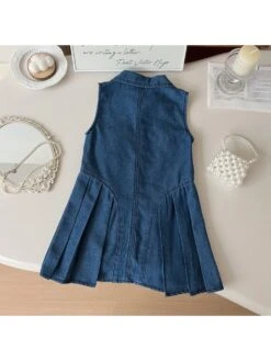 Sleeveless Cotton Single Breasted Girl Dresses -Kids Clothing Shop P 20240614161245402 823