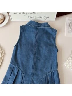 Sleeveless Cotton Single Breasted Girl Dresses -Kids Clothing Shop P 20240614161247788 258
