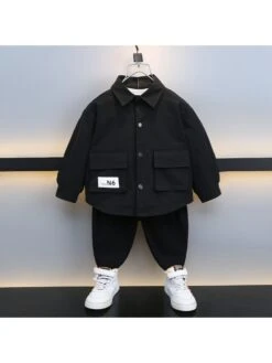 Crewneck Cotton Single Breasted Boy Coat