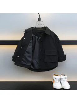 Crewneck Cotton Single Breasted Boy Coat -Kids Clothing Shop P 20240614173230961 689