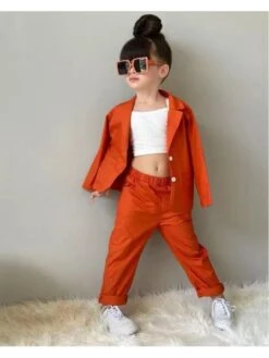 Solid Color Cotton Blazers Girl Clothing Sets -Kids Clothing Shop P 20240617090804985 230