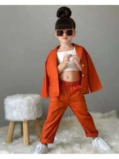 Solid Color Cotton Blazers Girl Clothing Sets -Kids Clothing Shop P 20240617090805560 545