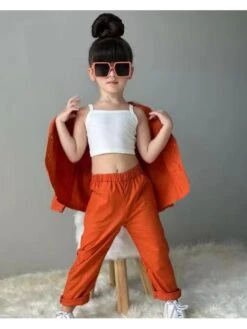 Solid Color Cotton Blazers Girl Clothing Sets -Kids Clothing Shop P 20240617090806085 641