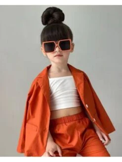 Solid Color Cotton Blazers Girl Clothing Sets -Kids Clothing Shop P 20240617090807013 326
