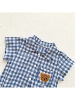 Striped Cotton Single Breasted Rompers -Kids Clothing Shop P 20240617100436647 370