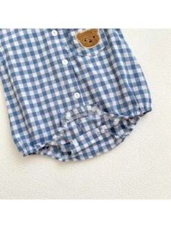 Striped Cotton Single Breasted Rompers -Kids Clothing Shop P 20240617100438207 201