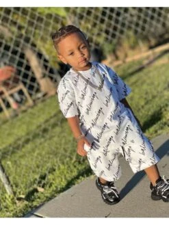 Letter Crewneck Loose Boy Clothing Sets