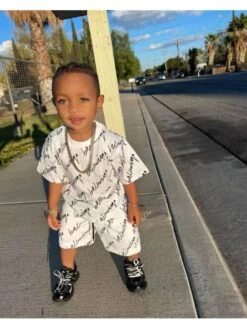 Letter Crewneck Loose Boy Clothing Sets -Kids Clothing Shop P 20240617102833277 972