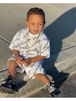 Letter Crewneck Loose Boy Clothing Sets -Kids Clothing Shop P 20240617102835220 943