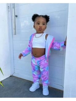 Tie Dye Hooded Loose Girl Clothing Sets -Kids Clothing Shop P 20240617105613926 624