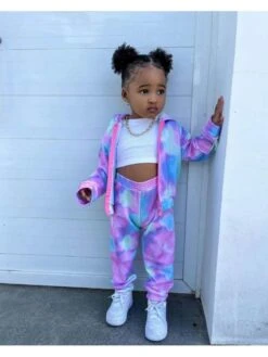 Tie Dye Hooded Loose Girl Clothing Sets -Kids Clothing Shop P 20240617105614565 268