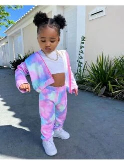 Tie Dye Hooded Loose Girl Clothing Sets -Kids Clothing Shop P 20240617105615356 921