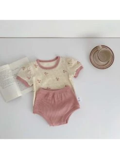 Flower Crewneck Cotton Sets