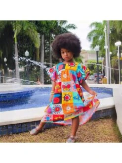 Pattern Print Flower A-line Girl Dresses -Kids Clothing Shop P 20240617114803199 427