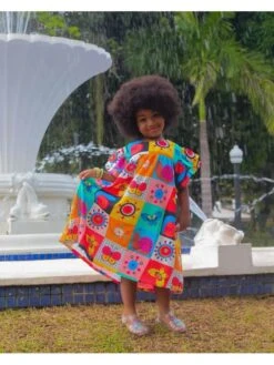 Pattern Print Flower A-line Girl Dresses -Kids Clothing Shop P 20240617114804779 657