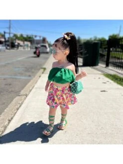 Colorblock Flower Girl Clothing Sets -Kids Clothing Shop P 20240617143613614 448