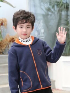 Hooded Fleece Zipper Boy Coat