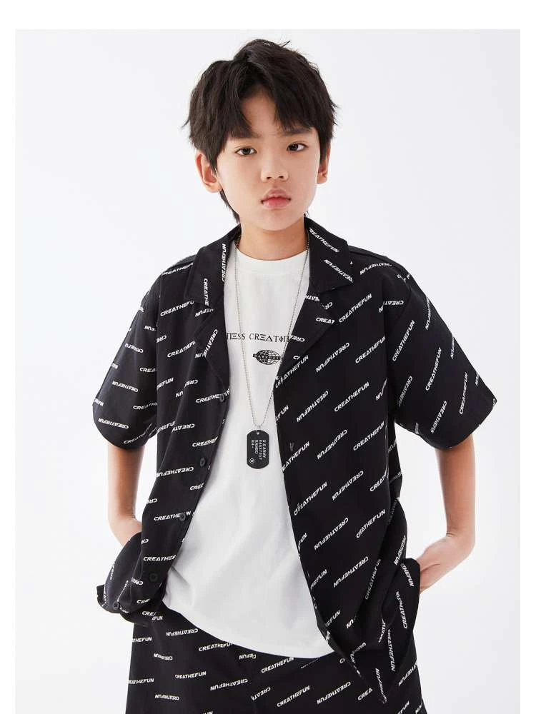 Letter Pattern Cotton Single Breasted Boy Clothing Sets 6 Letter Pattern Cotton Single Breasted Boy Clothing Sets - Image 6