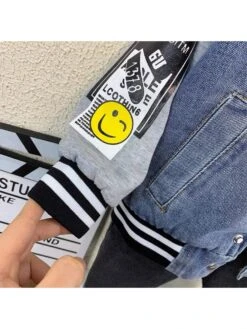 Colorblock Striped Cardigan Denim Jackets Boy Coat -Kids Clothing Shop P 20240617161252048 106