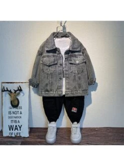 Letter Cotton Cargo Boy Coat