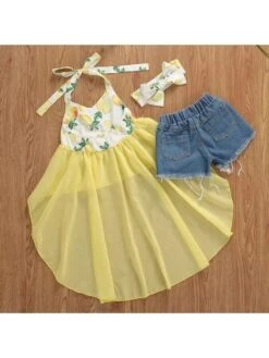 Ripped Irregular Tie-wrap Asymmetrical Girl Clothing Sets -Kids Clothing Shop P 20240617171207625 197