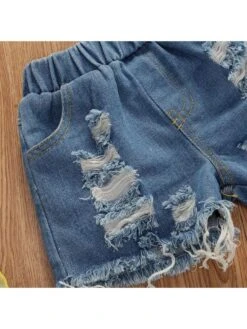 Ripped Irregular Tie-wrap Asymmetrical Girl Clothing Sets -Kids Clothing Shop P 20240617171210335 121