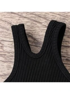 Solid Color Inclined Shoulder Spaghetti Straps Rib Girl Tops -Kids Clothing Shop P 20240618085226982 122