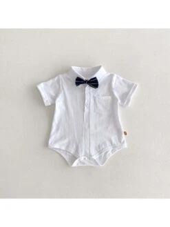 Bow Cotton Buckle Rompers