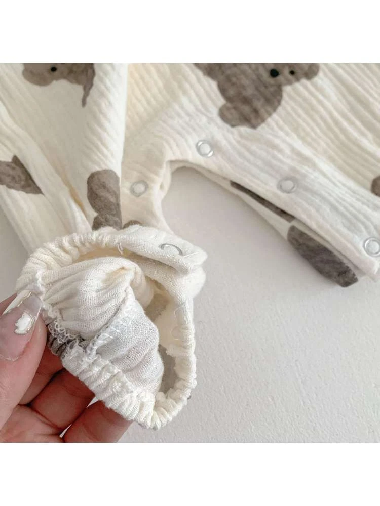 Spaghetti Straps Cotton Buckle Sleepsuits 7 Spaghetti Straps Cotton Buckle Sleepsuits - Image 7