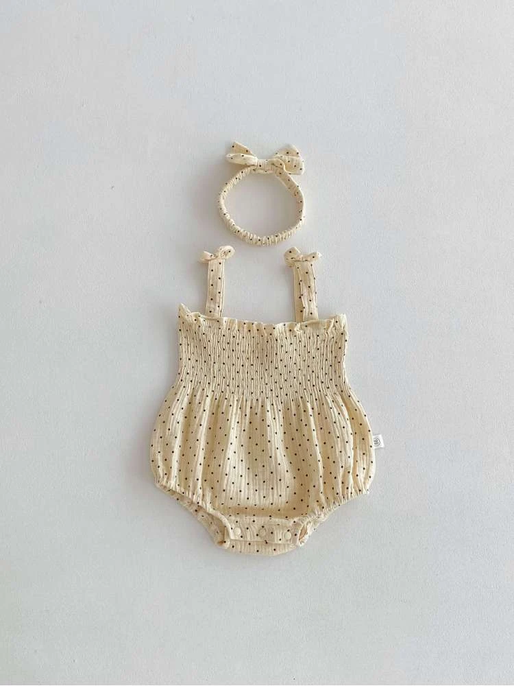 Flower Spaghetti Straps Cotton Rompers 1 Flower Spaghetti Straps Cotton Rompers