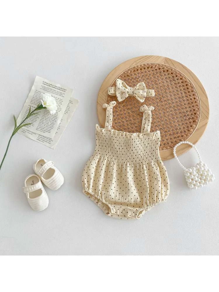 Flower Spaghetti Straps Cotton Rompers 2 Flower Spaghetti Straps Cotton Rompers - Image 2