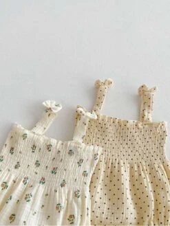 Flower Spaghetti Straps Cotton Rompers 6 Flower Spaghetti Straps Cotton Rompers -Kids Clothing Shop P 20240618112831557 901