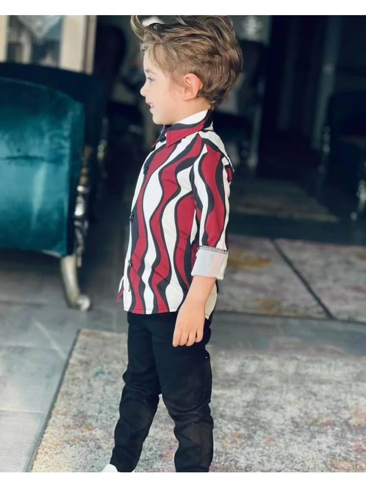 Striped Long Sleeve Loose Boy Tops 2 Striped Long Sleeve Loose Boy Tops - Image 2