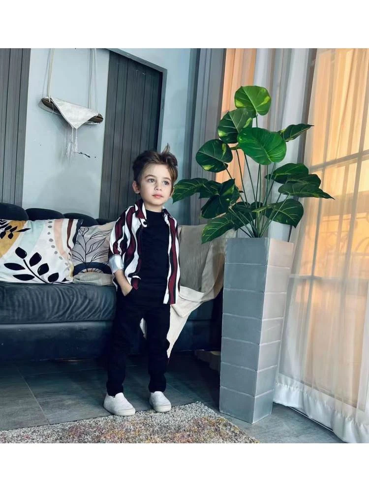 Striped Long Sleeve Loose Boy Tops 4 Striped Long Sleeve Loose Boy Tops - Image 4