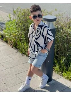 Colorblock Striped Leisure Boy Tops -Kids Clothing Shop P 20240618114806147 110