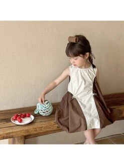 Colorblock Crewneck A-line Girl Dresses -Kids Clothing Shop P 20240618140810023 108