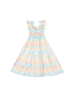 Spaghetti Straps Wing Ruffle Sleeve Princess Girl Dresses -Kids Clothing Shop P 20240618154417822 198